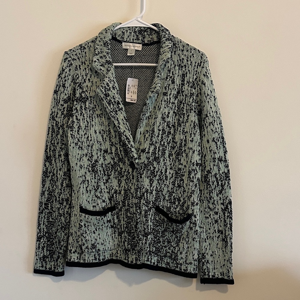 Christopher & Banks Black and Green  Sweater blazer
